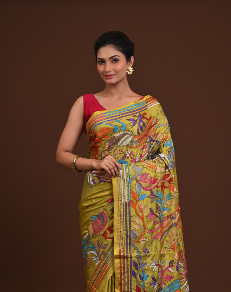Blended Silk Kantha Saree