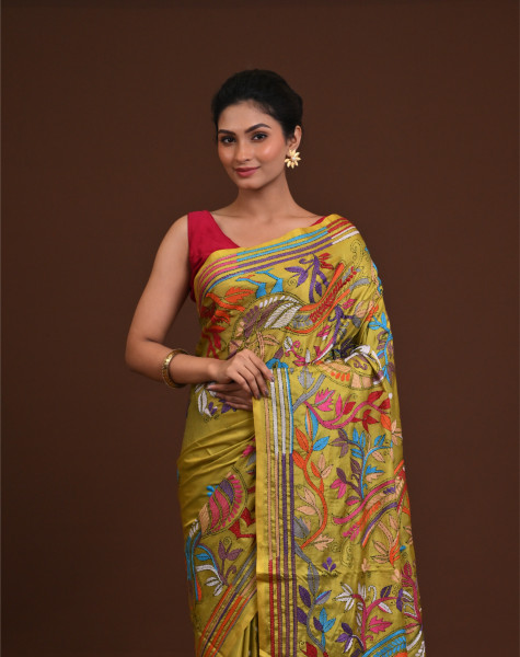 Blended Silk Kantha Saree