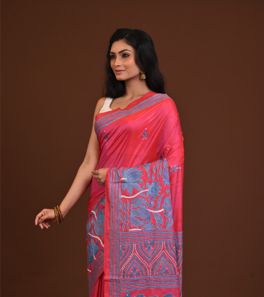 Blended Silk Kantha Saree