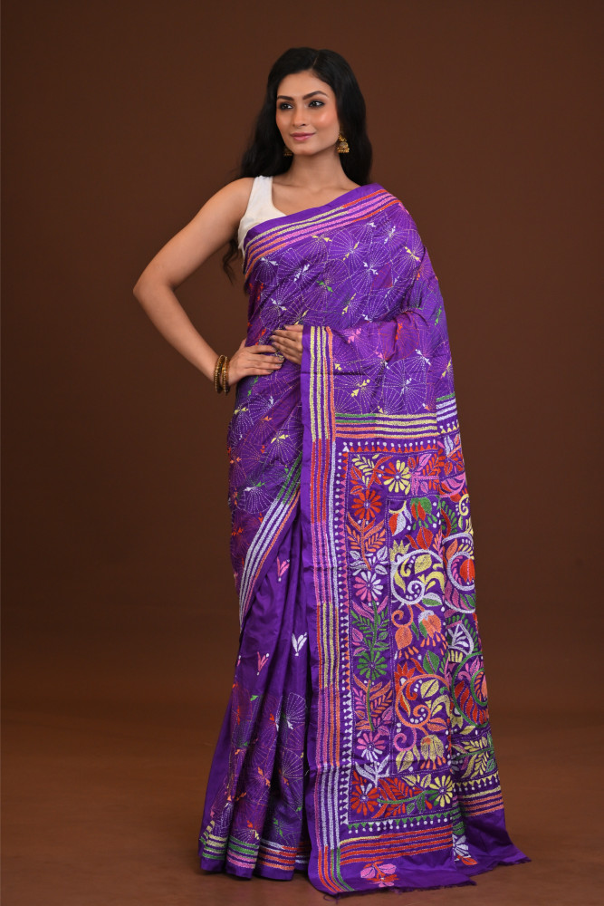 Blended Silk Kantha Saree