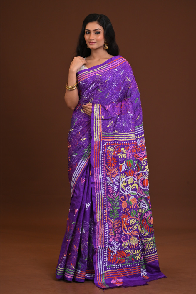 Blended Silk Kantha Saree