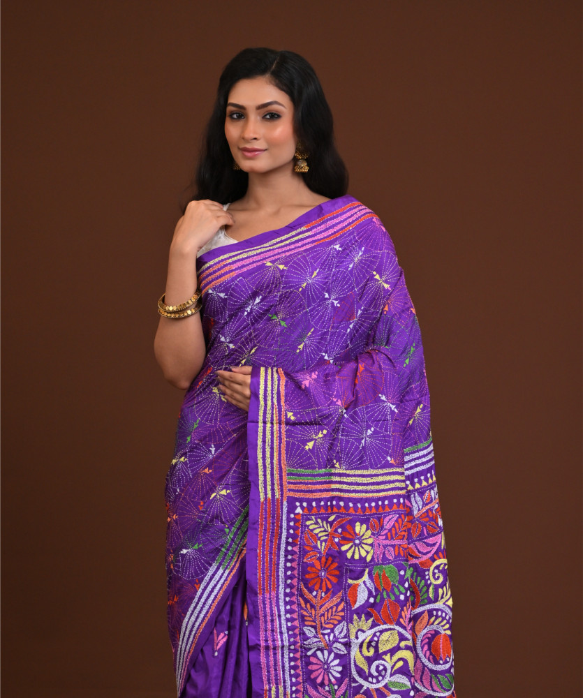 Blended Silk Kantha Saree