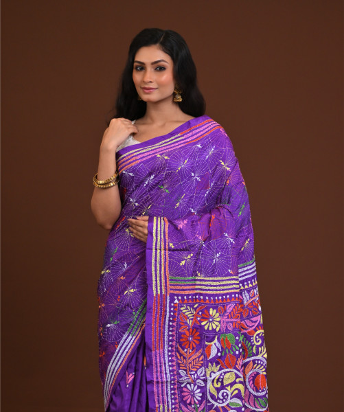 Blended Silk Kantha Saree