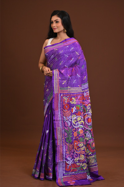 Blended Silk Kantha Saree