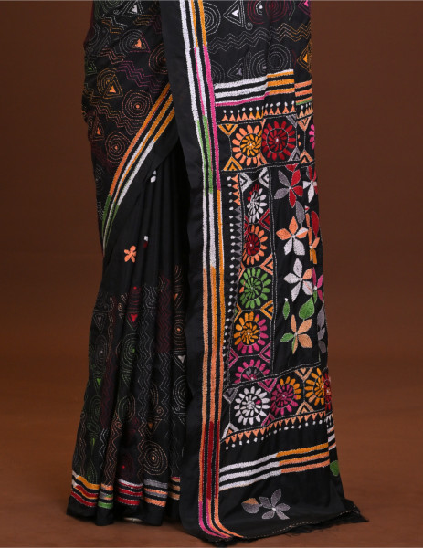 Blended Silk Kantha Saree