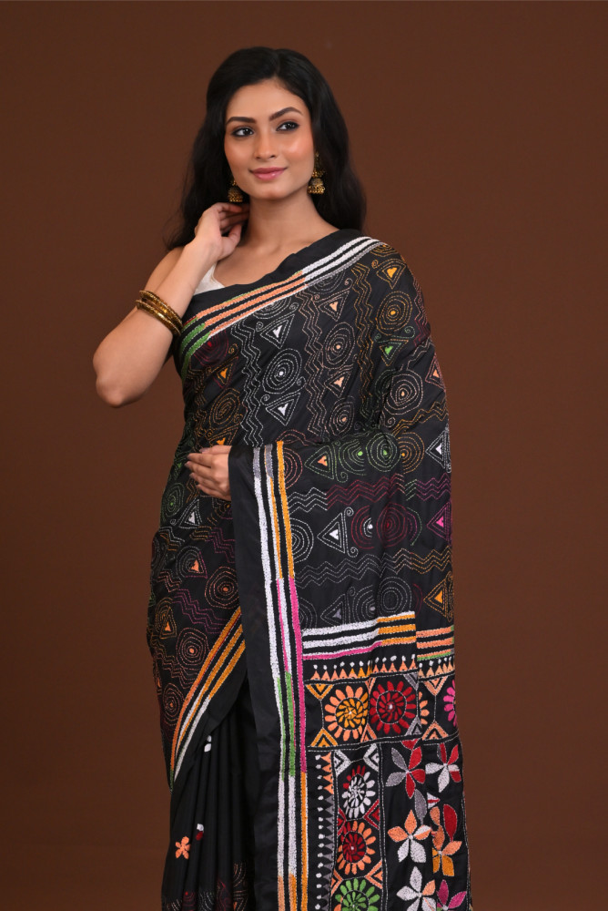 Blended Silk Kantha Saree