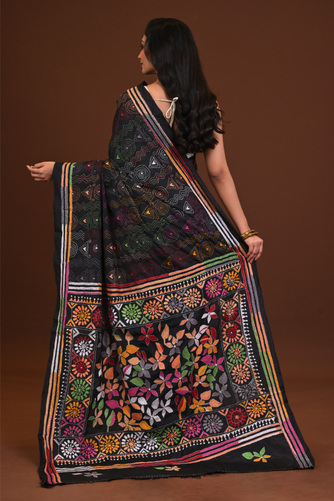 Blended Silk Kantha Saree