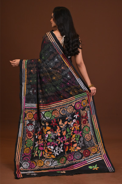 Blended Silk Kantha Saree