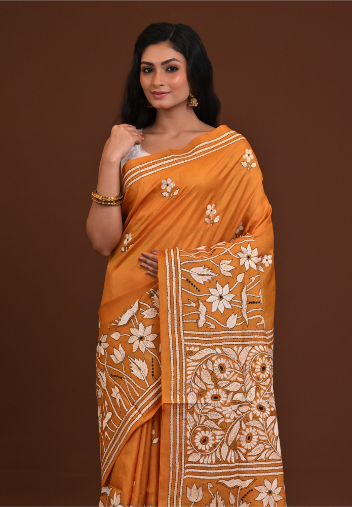 Pure Silk Kantha Saree