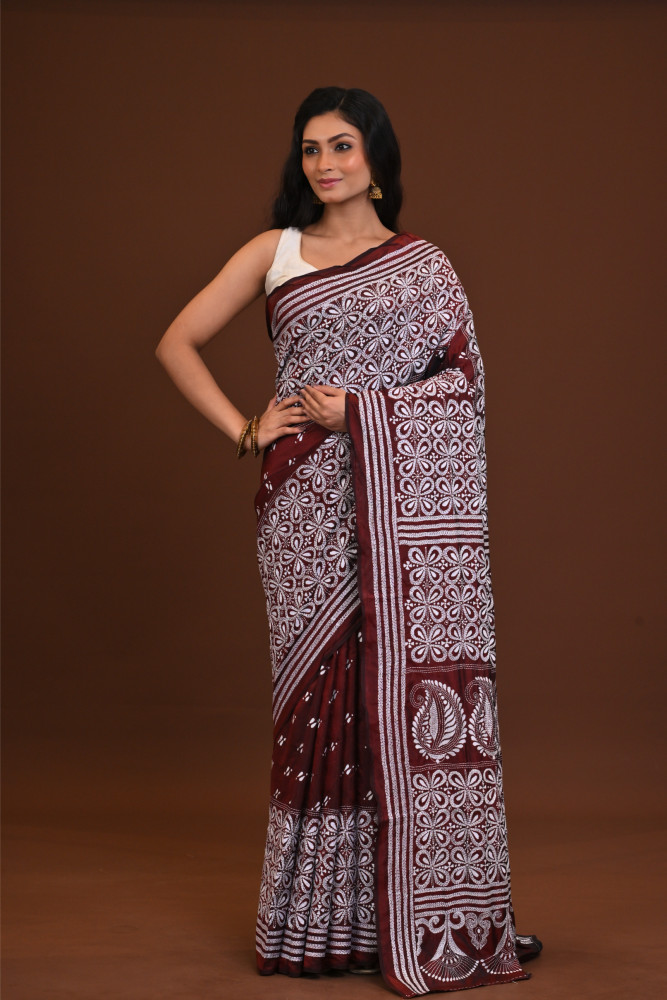 Blended Silk Kantha Saree