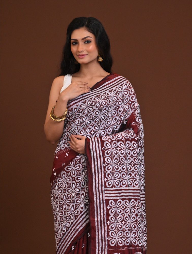 Blended Silk Kantha Saree