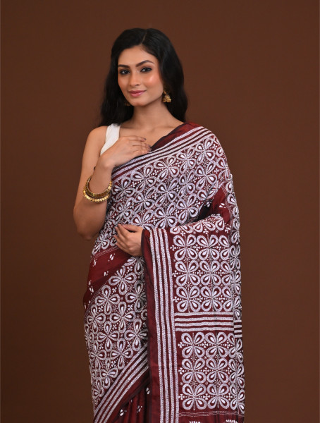 Blended Silk Kantha Saree