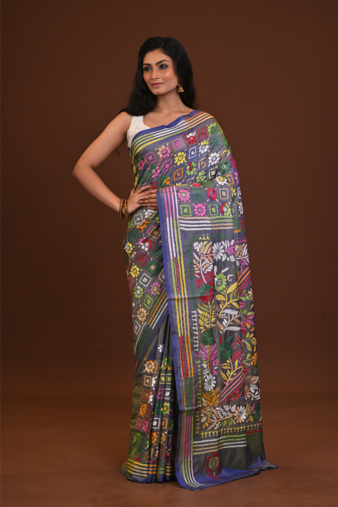 Blended Silk Kantha Saree