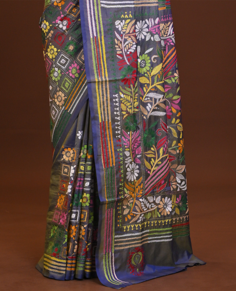 Blended Silk Kantha Saree