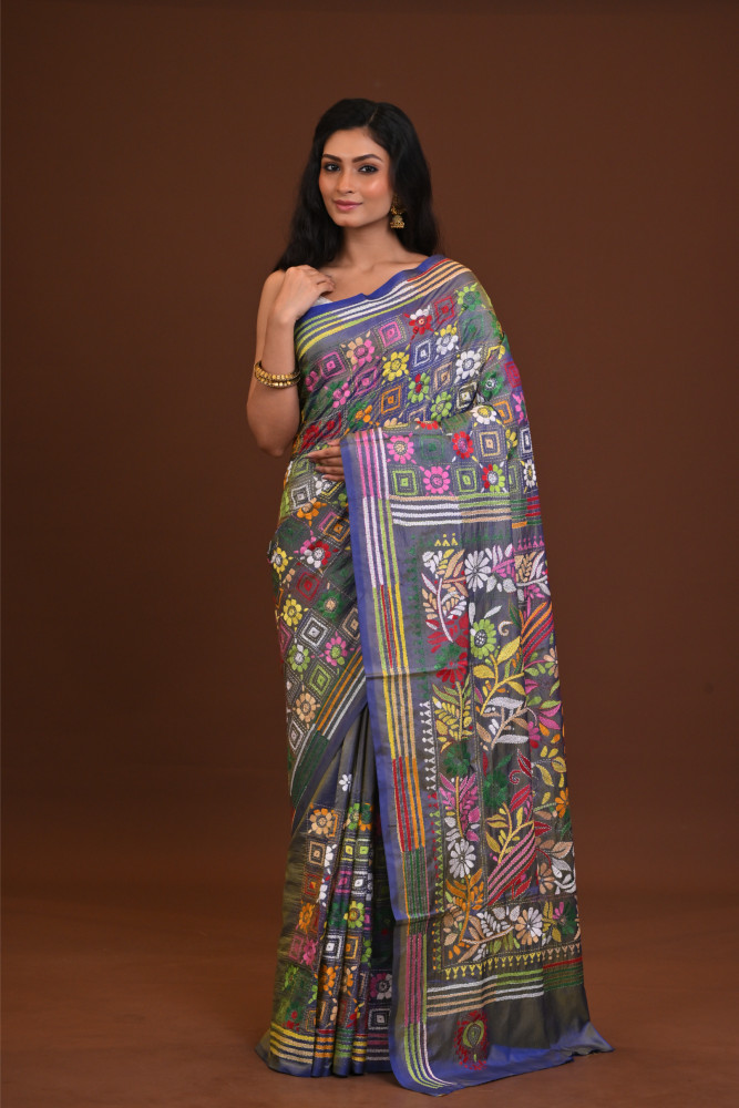 Blended Silk Kantha Saree
