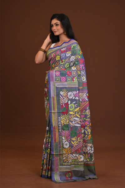 Blended Silk Kantha Saree