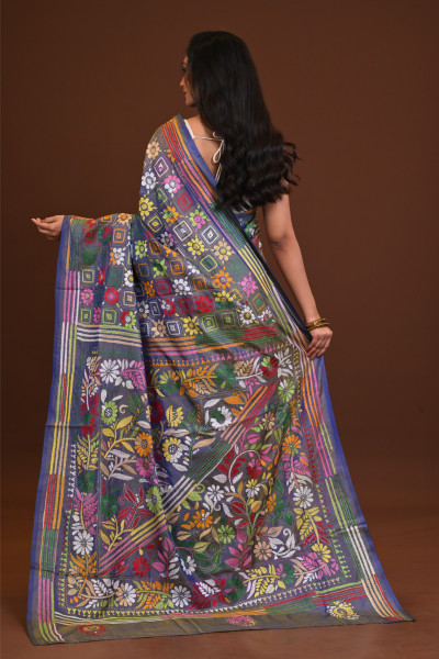 Blended Silk Kantha Saree