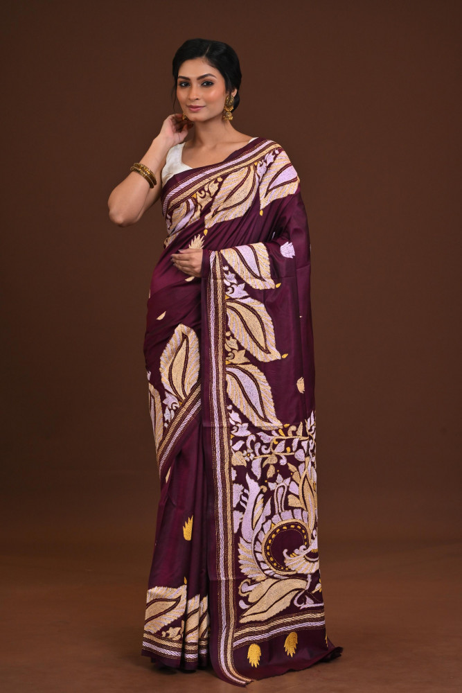 Pure Silk Kantha Saree