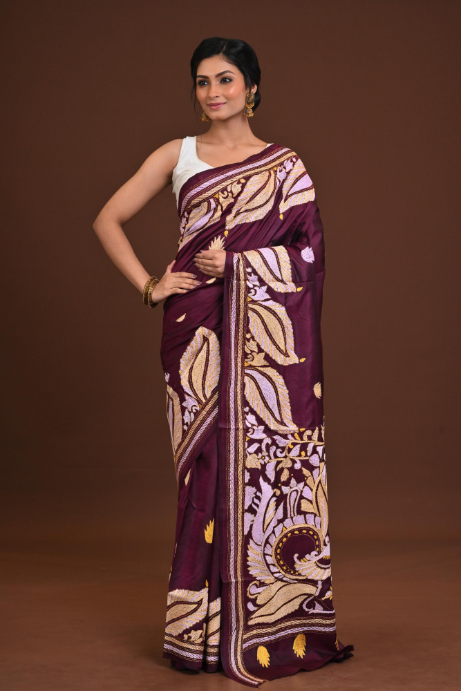 Pure Silk Kantha Saree