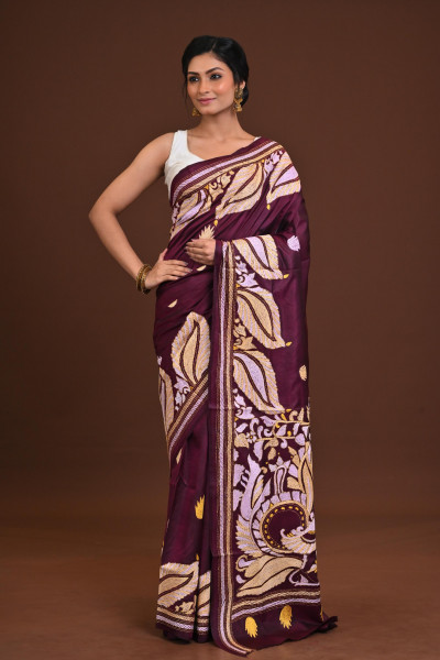 Pure Silk Kantha Saree