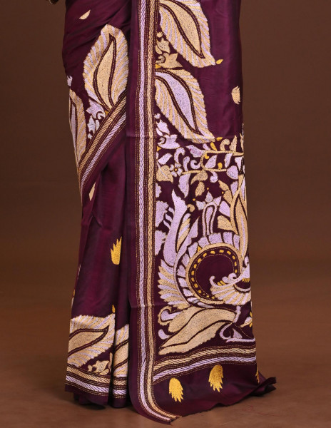 Pure Silk Kantha Saree