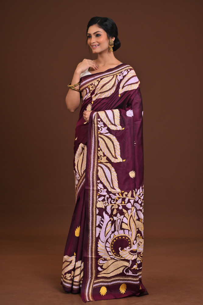 Pure Silk Kantha Saree