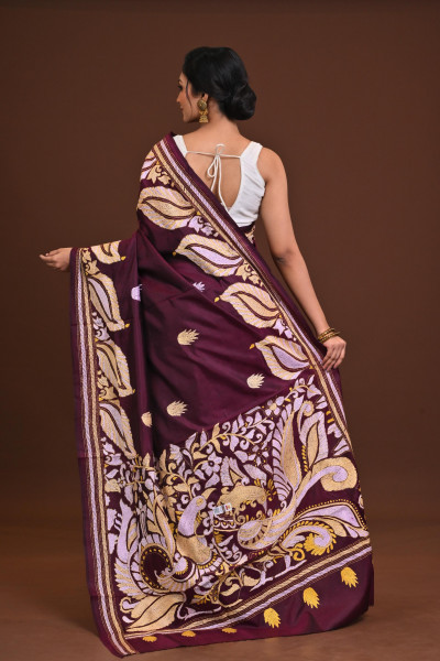 Pure Silk Kantha Saree
