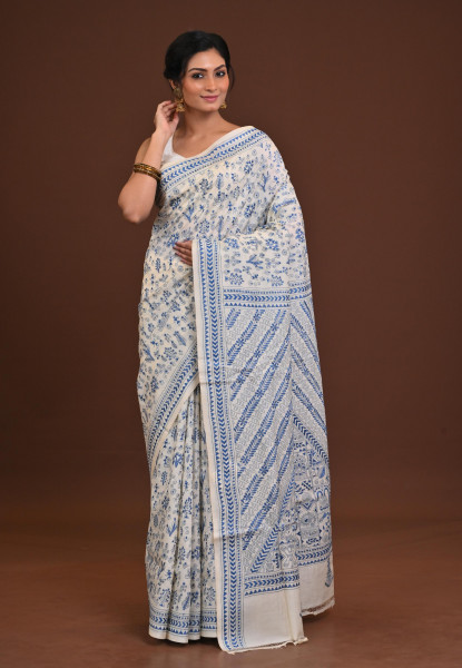 Pure Silk Kantha Saree