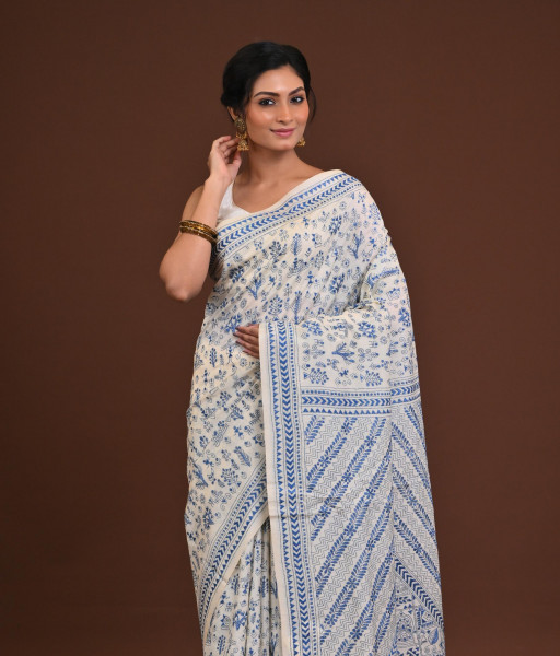 Pure Silk Kantha Saree
