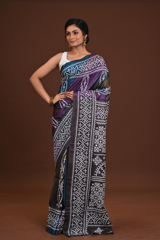 Pure Silk Kantha Saree