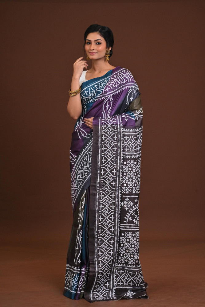 Pure Silk Kantha Saree
