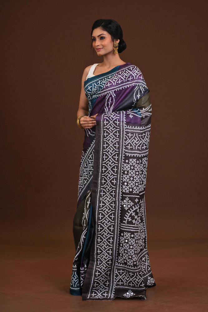 Pure Silk Kantha Saree
