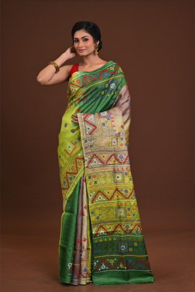 Tussar Dye Lambani Saree