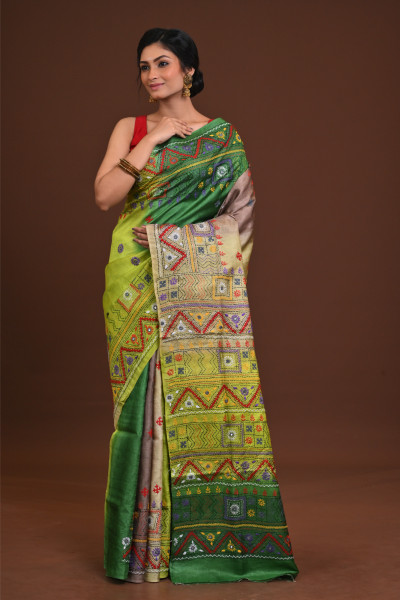 Tussar Dye Lambani Saree