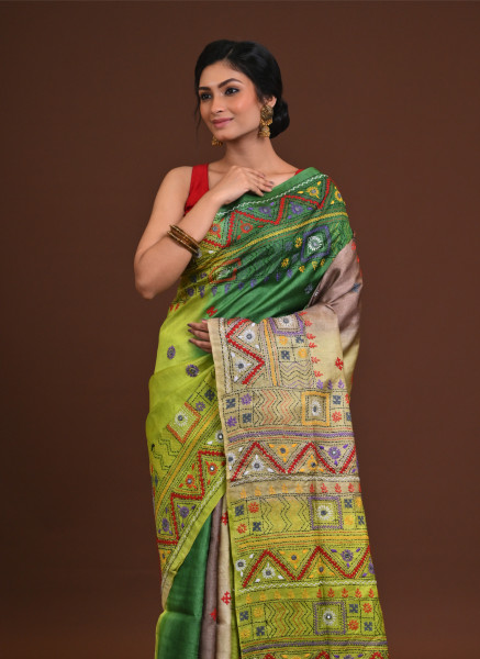 Tussar Dye Lambani Saree
