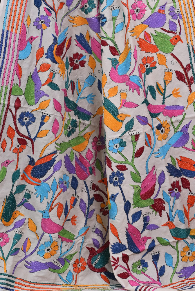 Pure Silk Kantha Dupatta