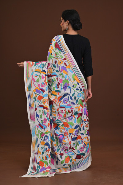 Pure Silk Kantha Dupatta