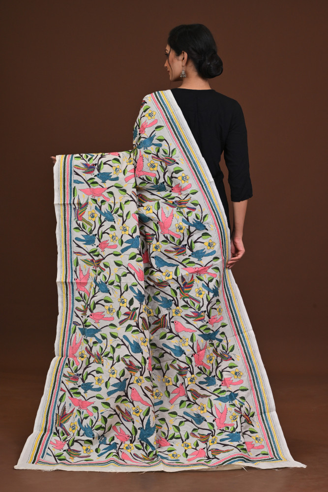 Pure Silk Kantha Dupatta