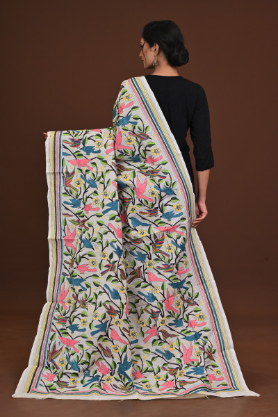 Pure Silk Kantha Dupatta