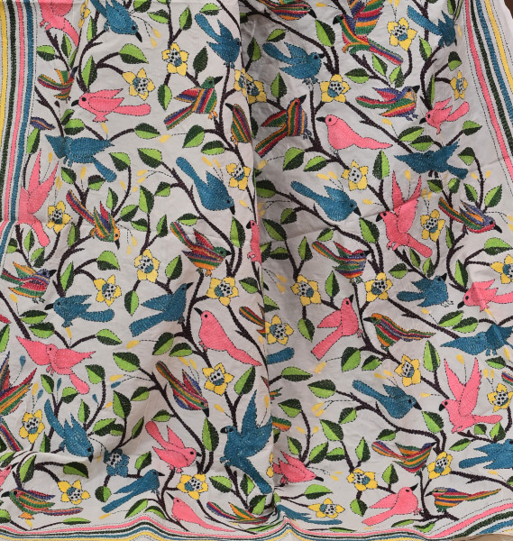 Pure Silk Kantha Dupatta