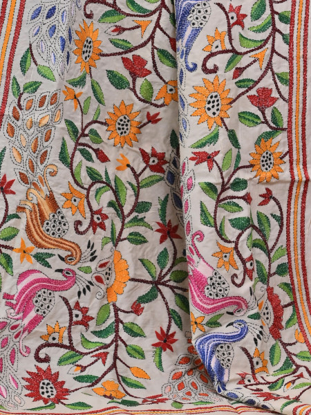 Pure Silk Kantha Dupatta