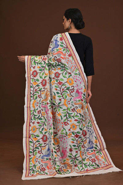 Pure Silk Kantha Dupatta
