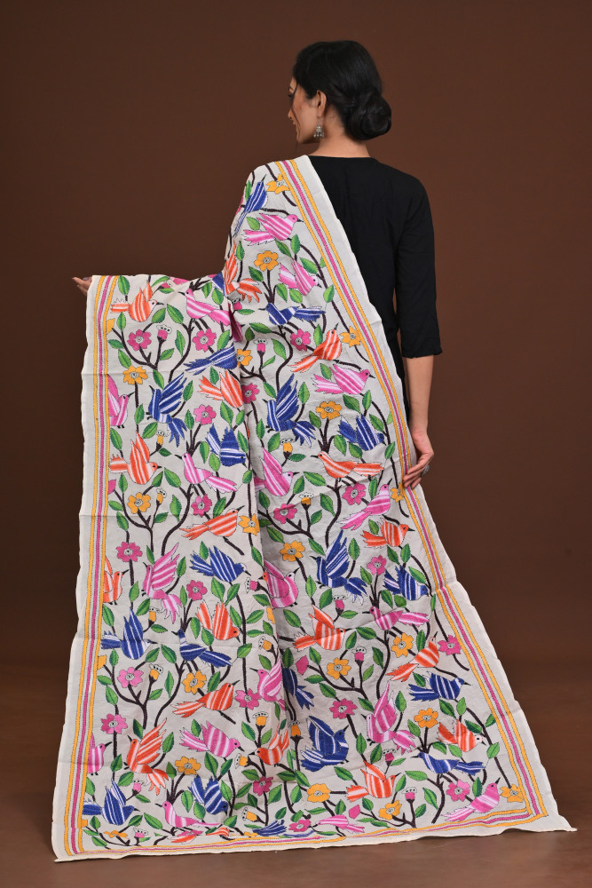 Pure Silk Kantha Dupatta