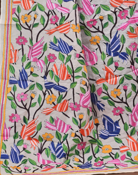 Pure Silk Kantha Dupatta