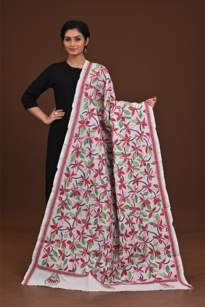Pure Silk Kantha Dupatta