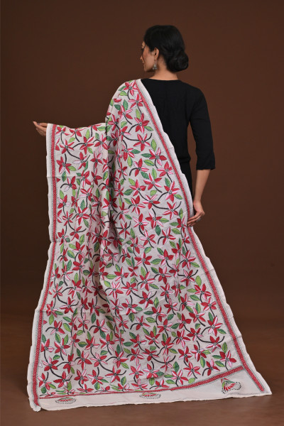 Pure Silk Kantha Dupatta