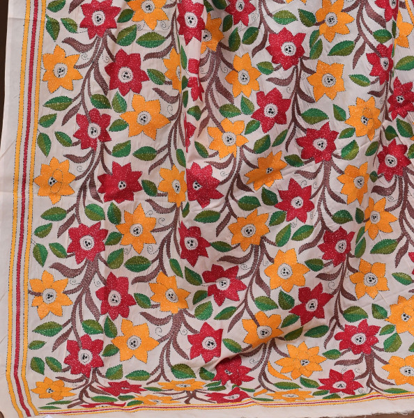 Pure Silk Kantha Dupatta