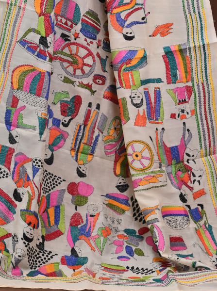 Pure Silk Kantha Dupatta