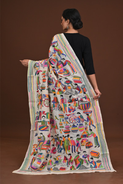 Pure Silk Kantha Dupatta