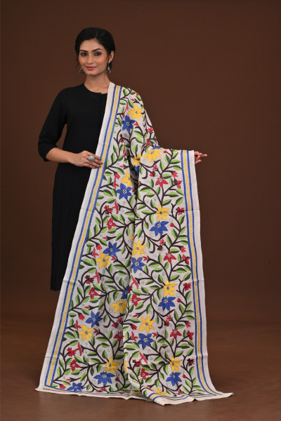 Pure Silk Kantha Dupatta